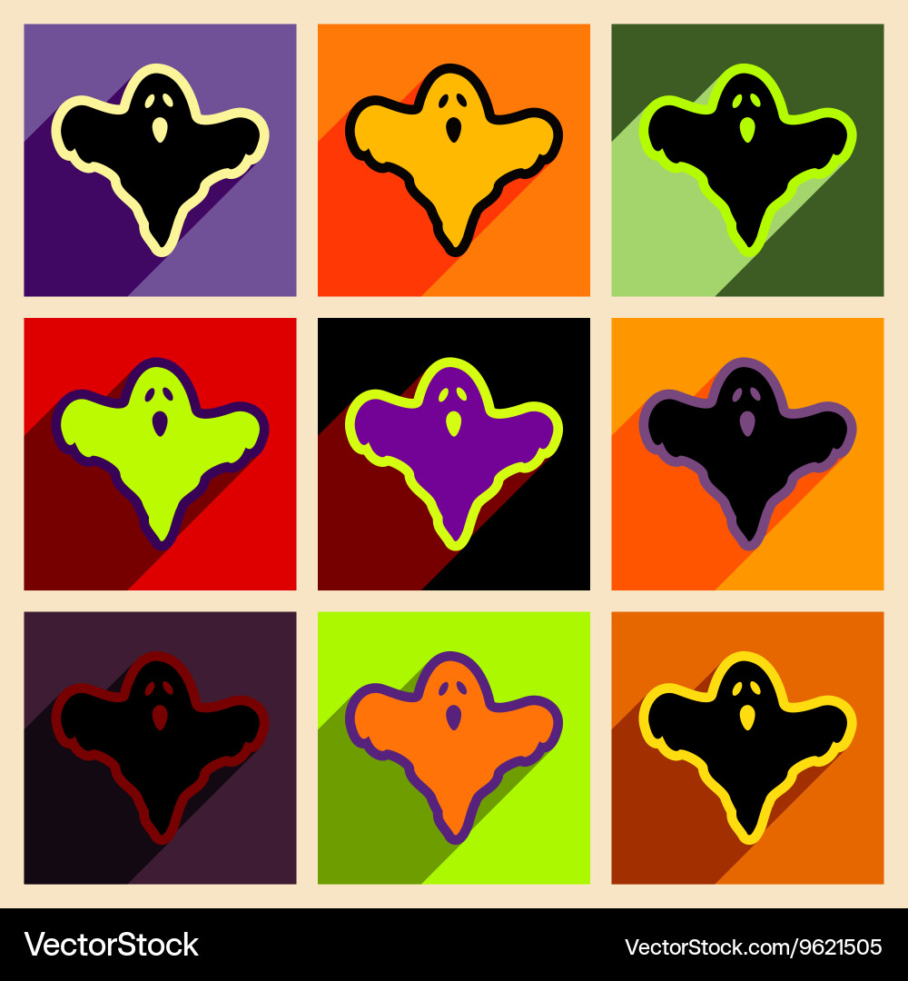 Flat with shadow concept and mobile application vector image