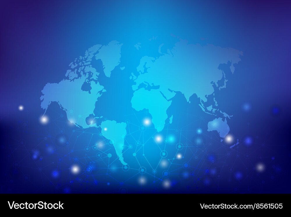 Global Connection Abstract World Map vector image