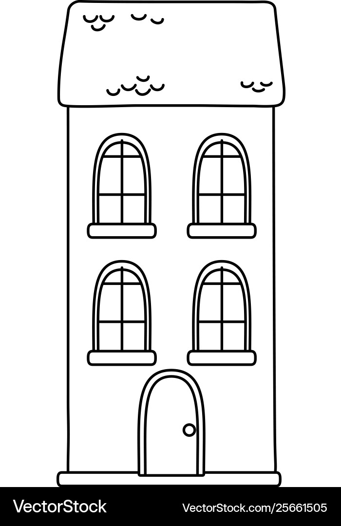 Isolated house with windows design Vector Image