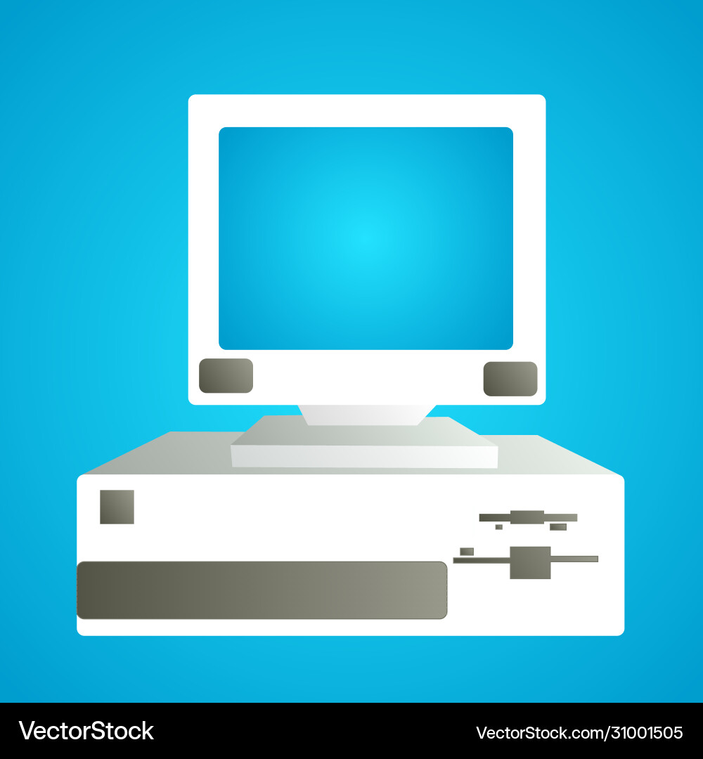Old beautiful retro hipster computer from vector image