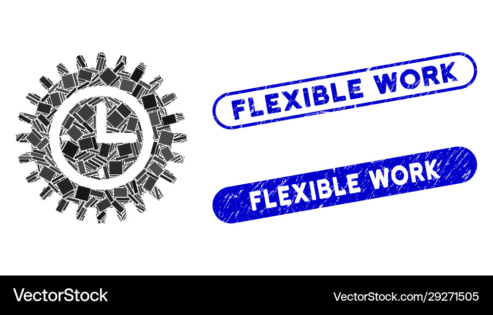 Rectangle collage time options with textured Vector Image