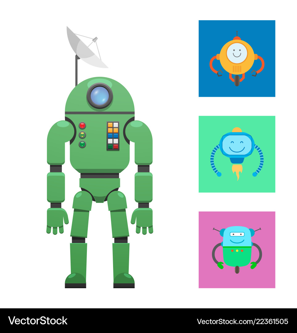 Robotic mechanisms collection Robotic mechanisms collection vector image