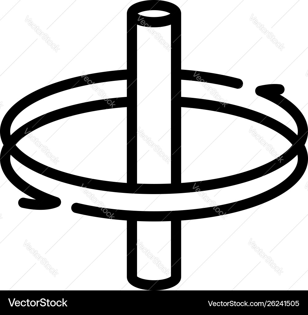 Rotation um Achse Symbol Umriss Stil Rotation um Achse Symbol Umriss Stil vektorbild