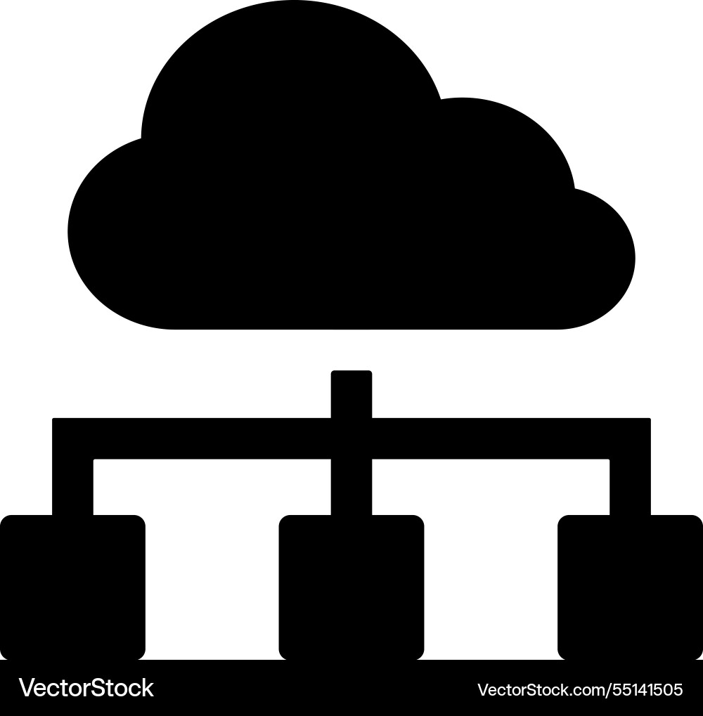 Rounded filled cloud computing icon vector image