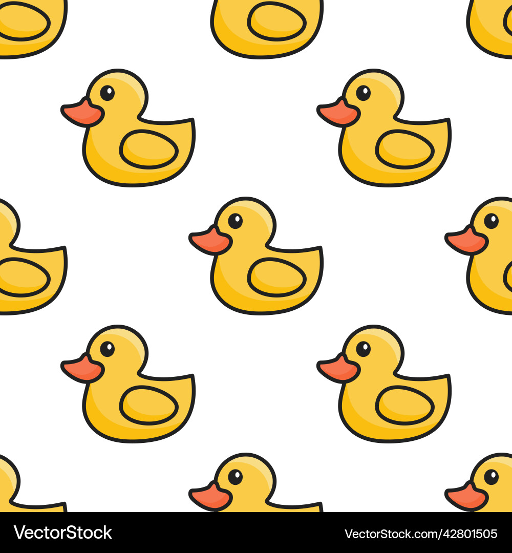 Rubber ducks simple design fabric pattern happy Rubber ducks simple design fabric pattern happy Vector Image