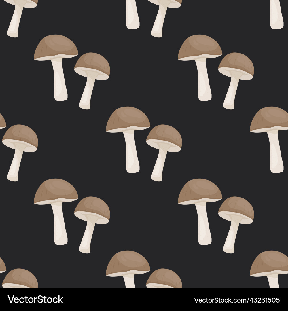 Seamless pattern with birch mushroom Vector Image