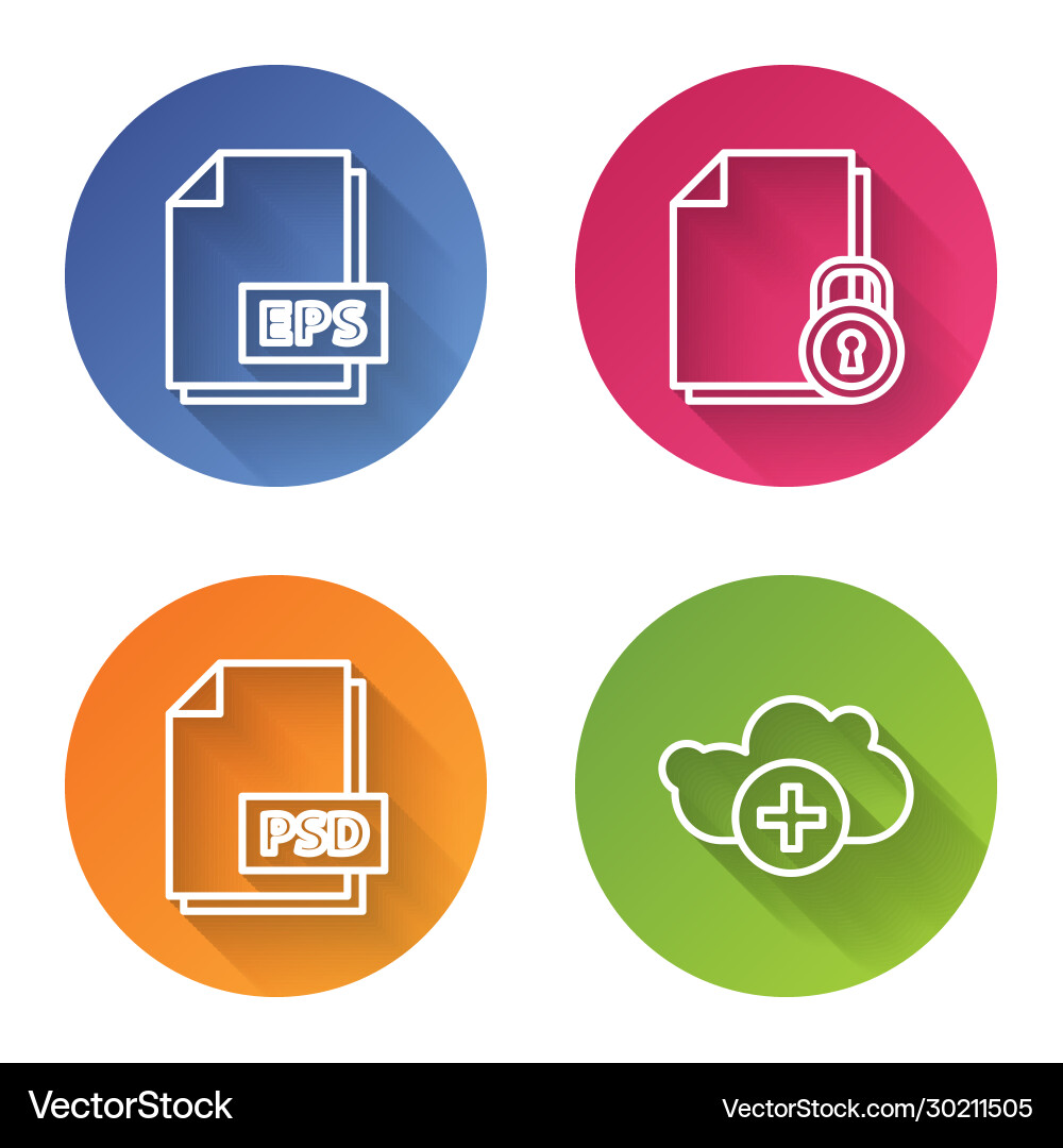 Set line eps file document and lock psd Vector Image