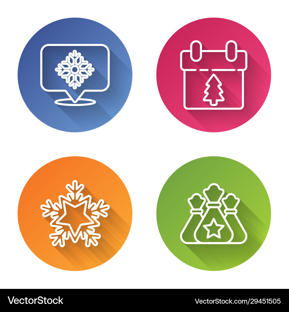 Set line snowflake with speech bubble calendar Set line snowflake with speech bubble calendar Vector Image