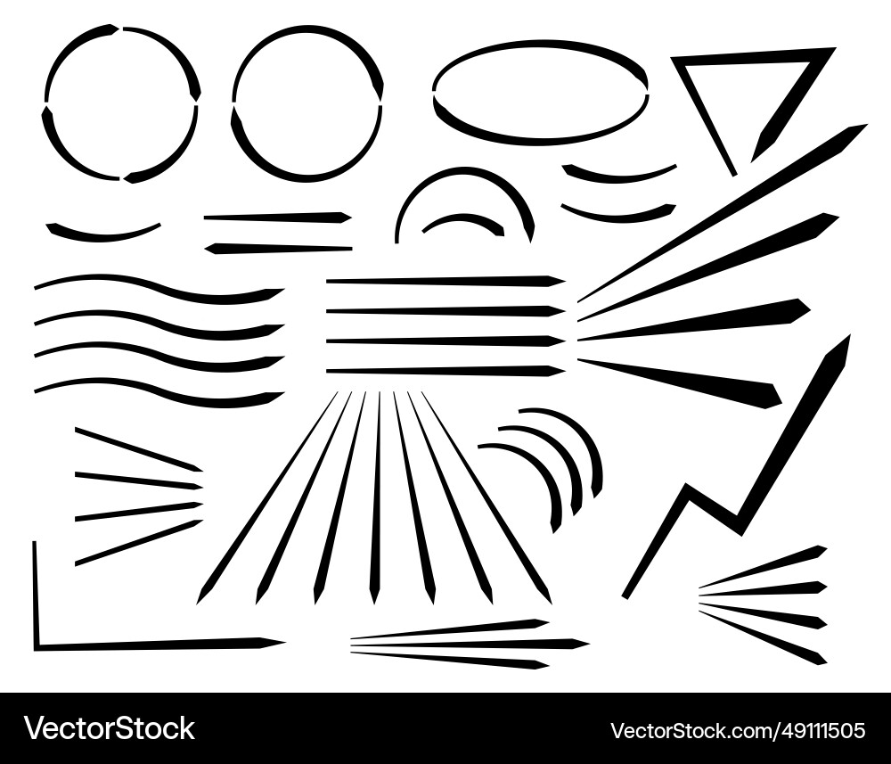 Set of graphic arrows dynamics lines Vector Image