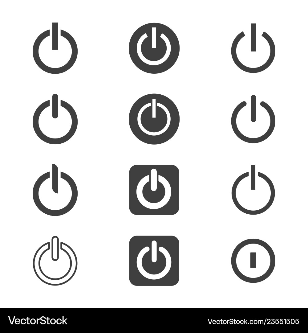 Shutdown Icon Set - Power Off vector image