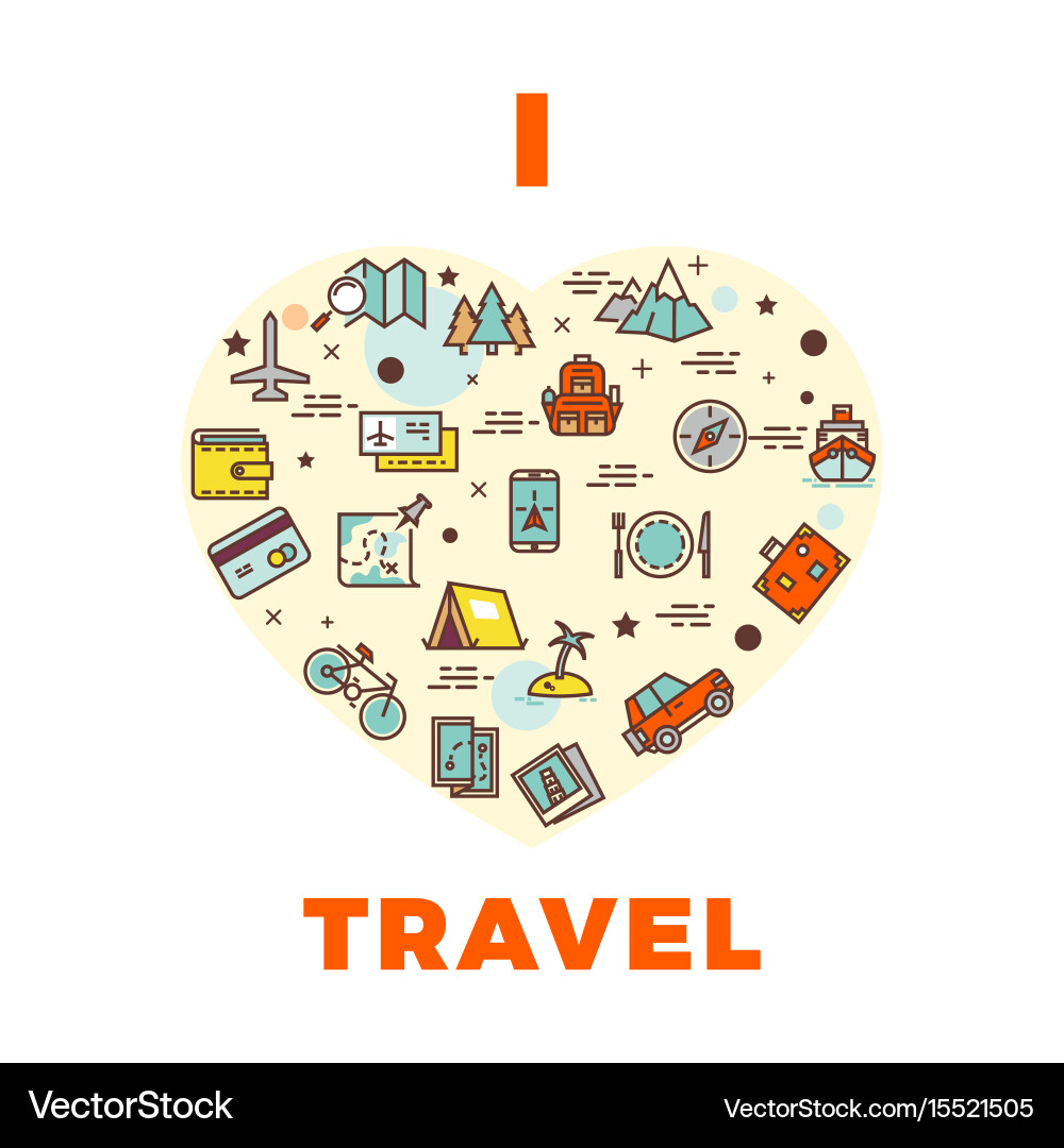 Travel poster or print - i love design Vector Image