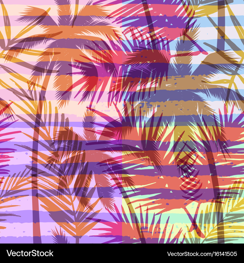 Tropical Palm Seamless Pattern Vector Image