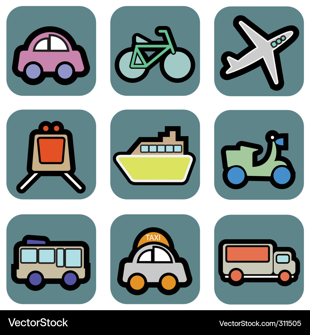 Vehicle Icon Set Vector Image