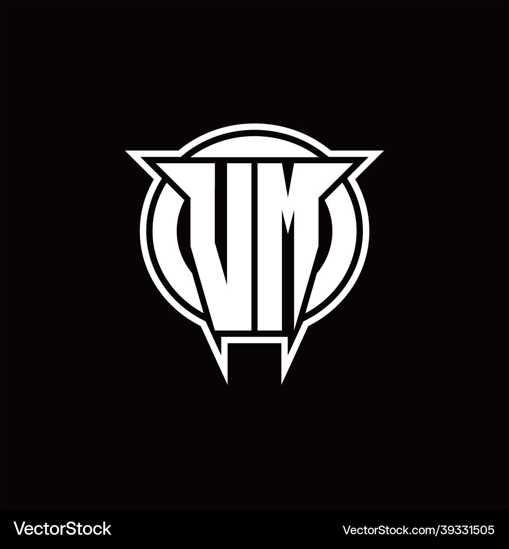 Vm logo monogram with circle rounded shape design Vm logo monogram with circle rounded shape design Vector Image