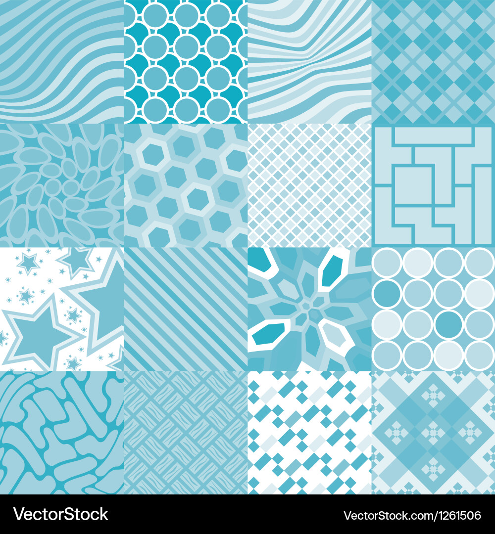 16 patterns of square tiles vector image