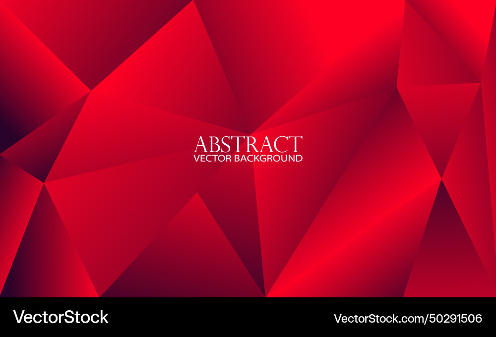 Abstract red color polygonal background vector image