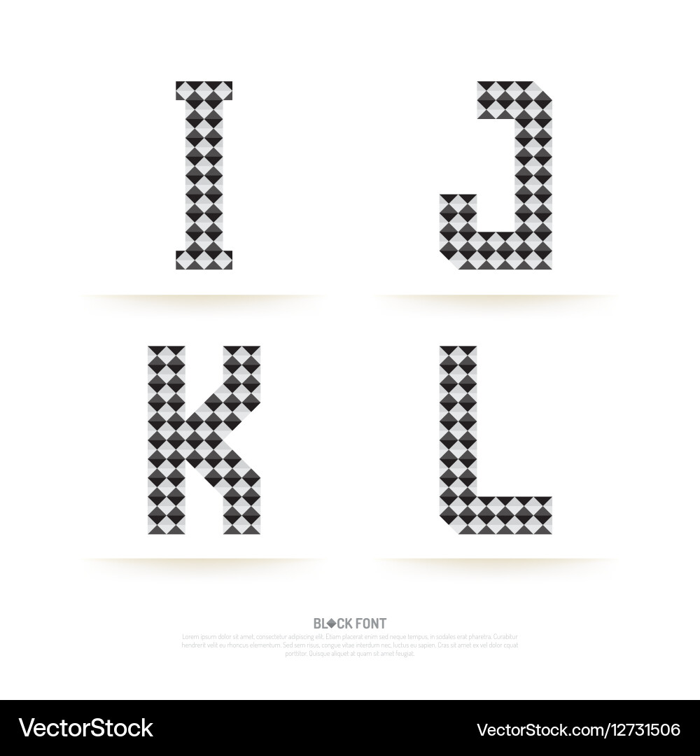 Alphabet set block style vector image