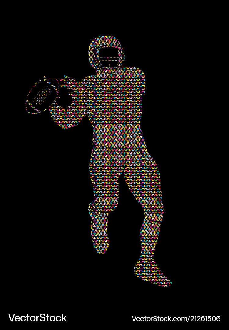 American football player action sport concept American football player action sport concept vector image