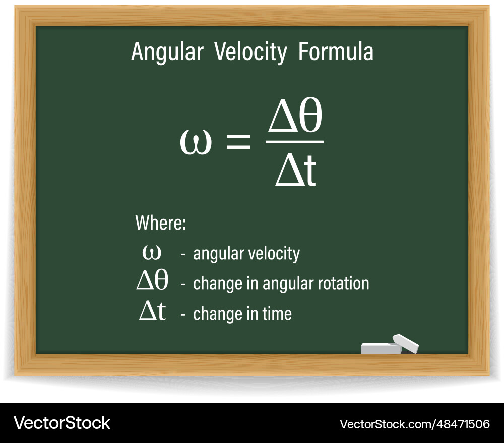 Angular velocity formula Angular velocity formula vector image