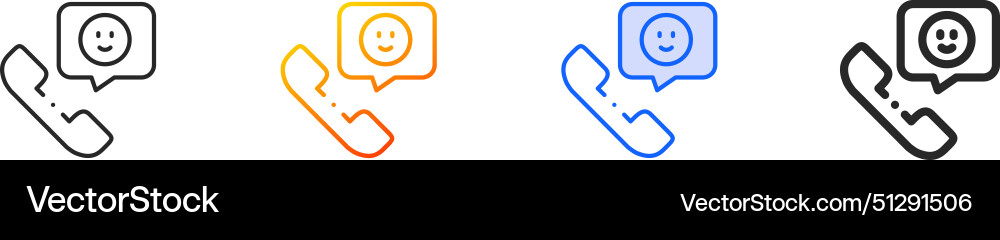Calling iconthin linear gradient blue stroke Vector Image
