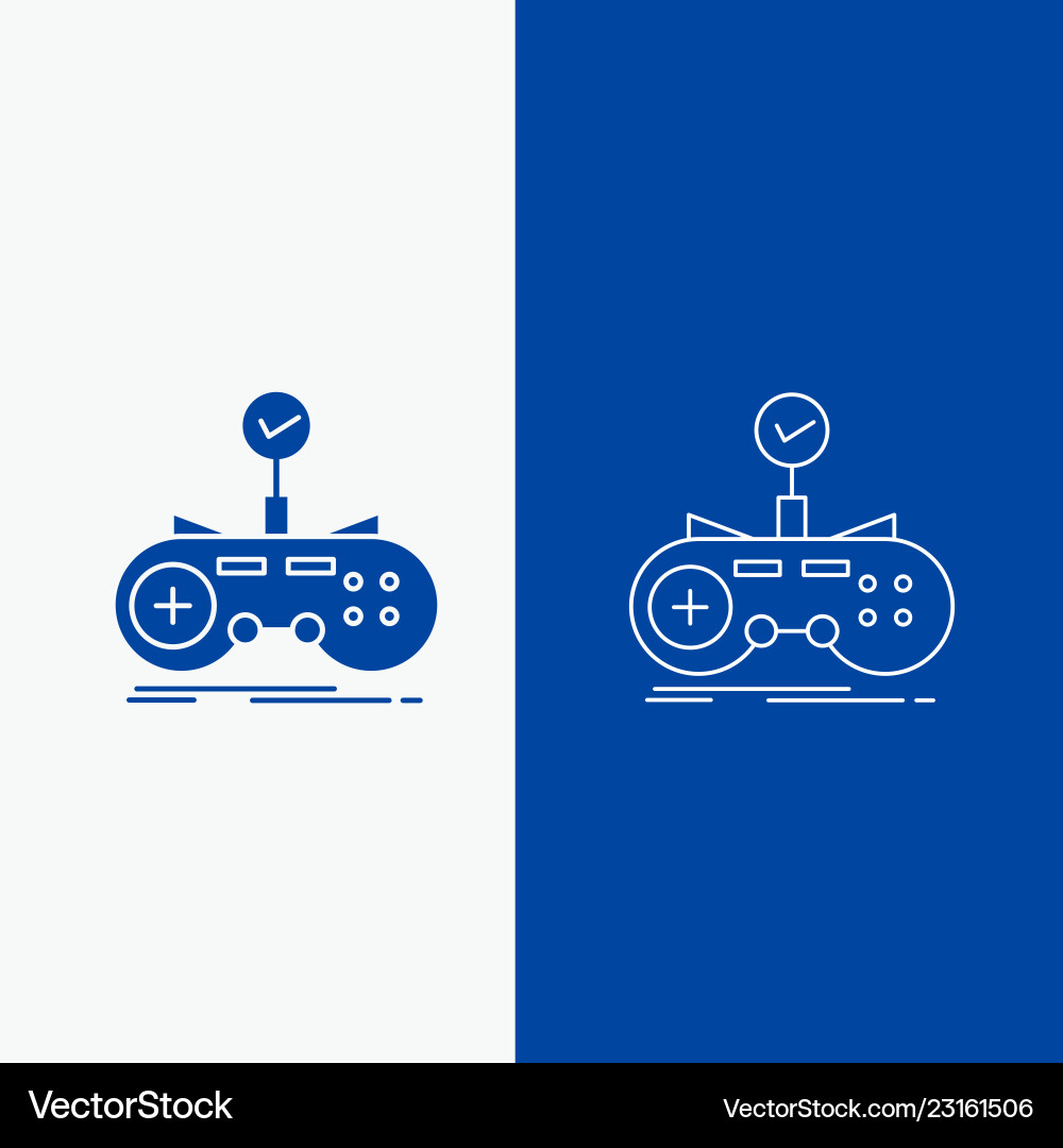 Check controller game gamepad gaming line vector image