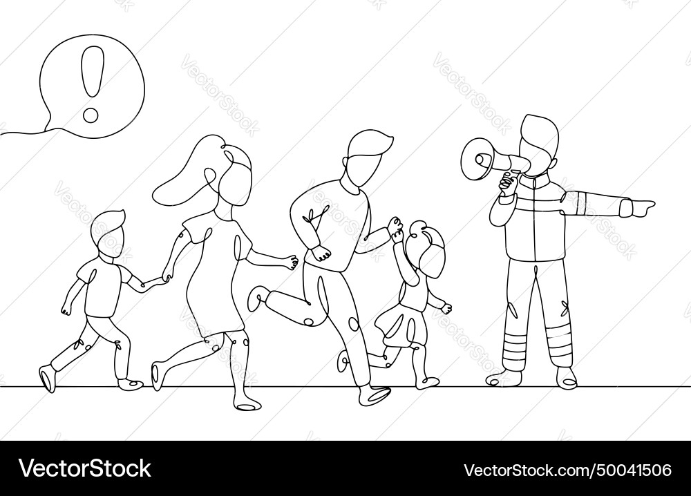 Civil defense evacuation population rescuer Civil defense evacuation population rescuer vector image