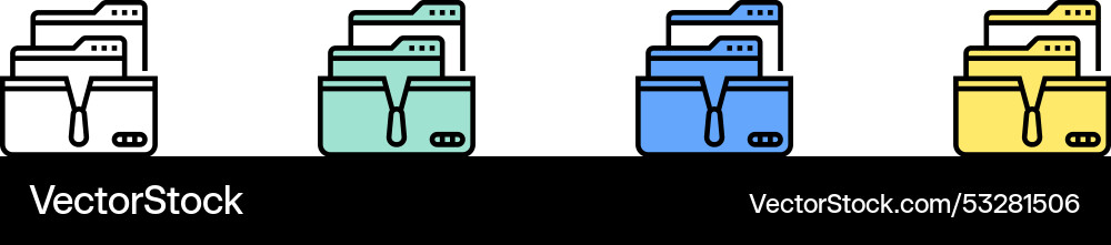 Compression icon outline green blue and yellow Vector Image