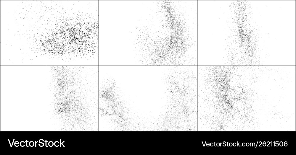 Dark rough noise particles set elements Dark rough noise particles set elements vector image