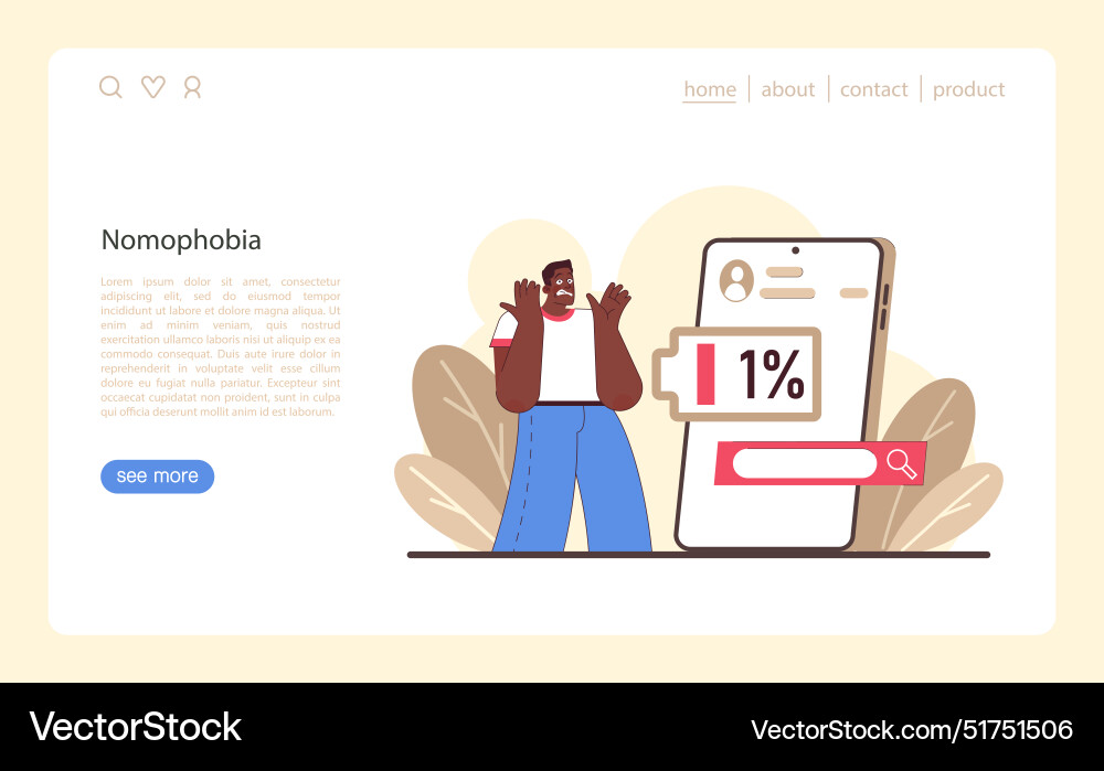 Digital detox web or landing set characters Vector Image
