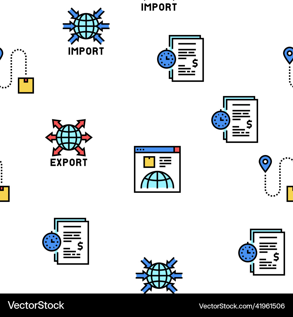Export import logistic seamless pattern Export import logistic seamless pattern Vector Image