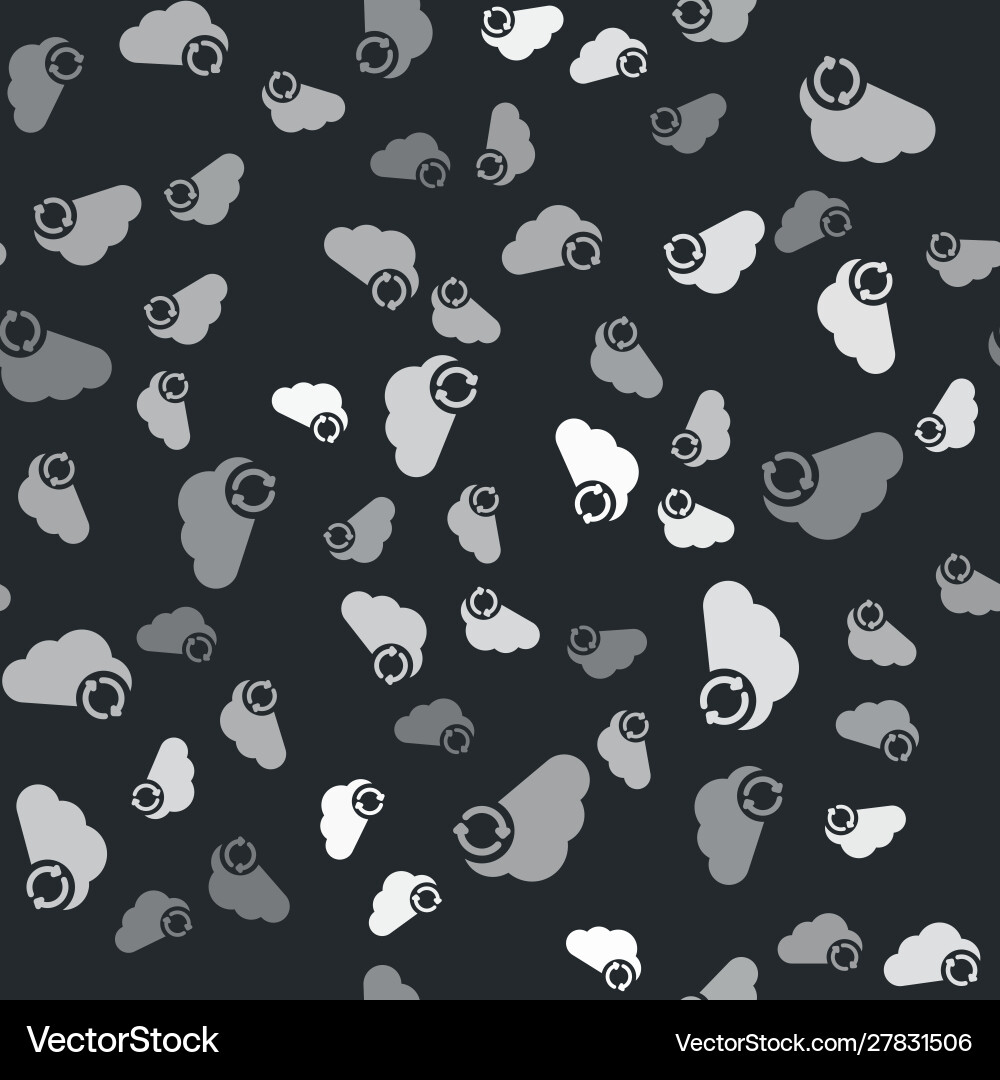 Grey cloud sync refresh icon isolated seamless Vector Image