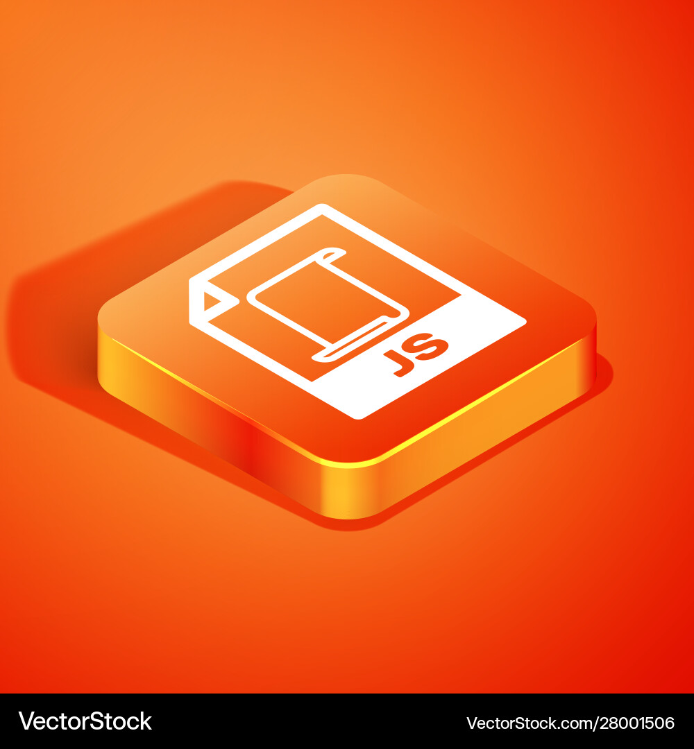 Isometric js file document download button vector image