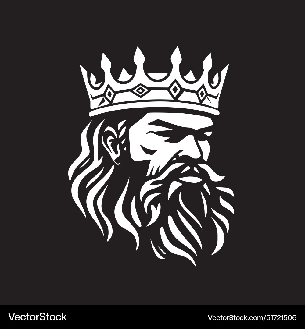 King - black and white Royalty Free Vector Image