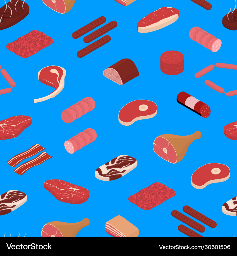 Meat concept seamless pattern background 3d Meat concept seamless pattern background 3d vector image