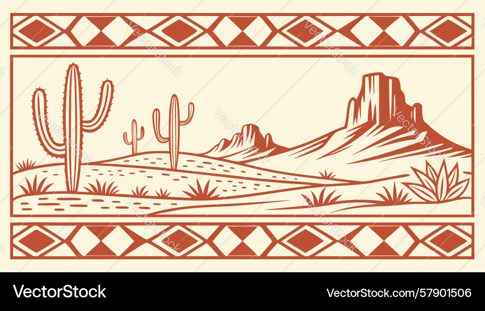 Native american pattern with desert elements Vector Image