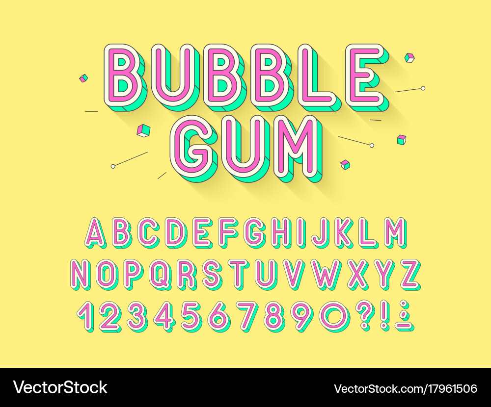 Retro Bubble Font - Bold & Playful Vector Image