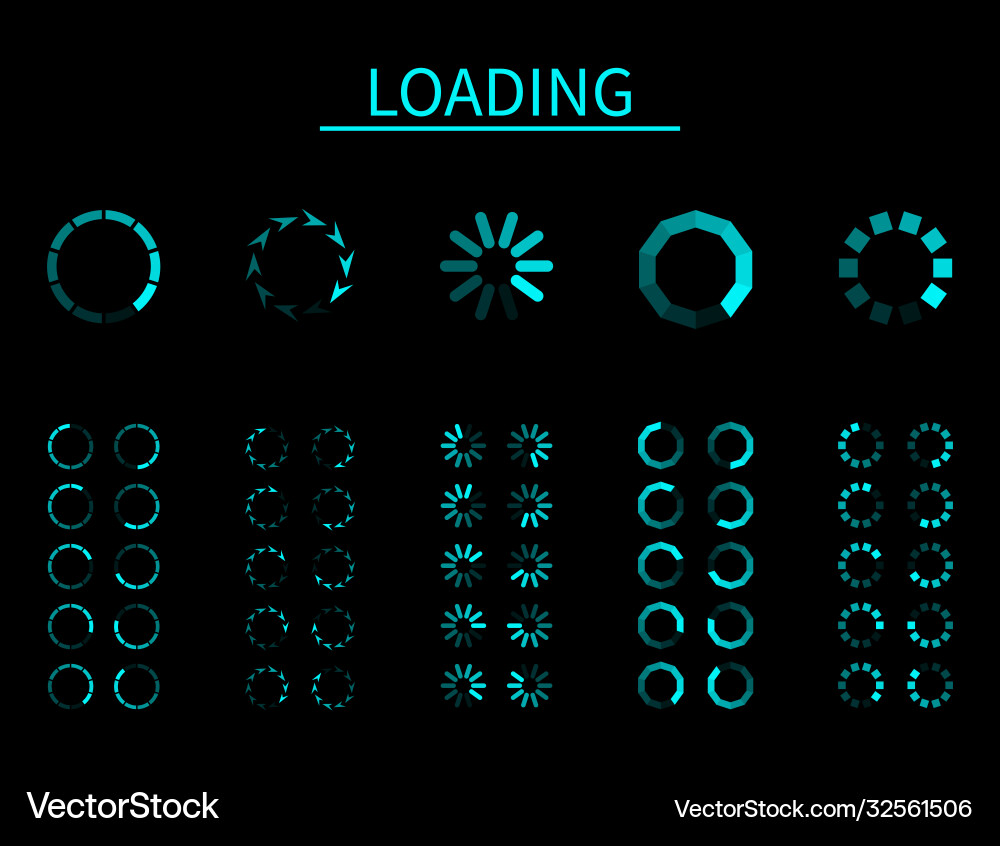 Round loader progressive internet buffering Round loader progressive internet buffering vector image