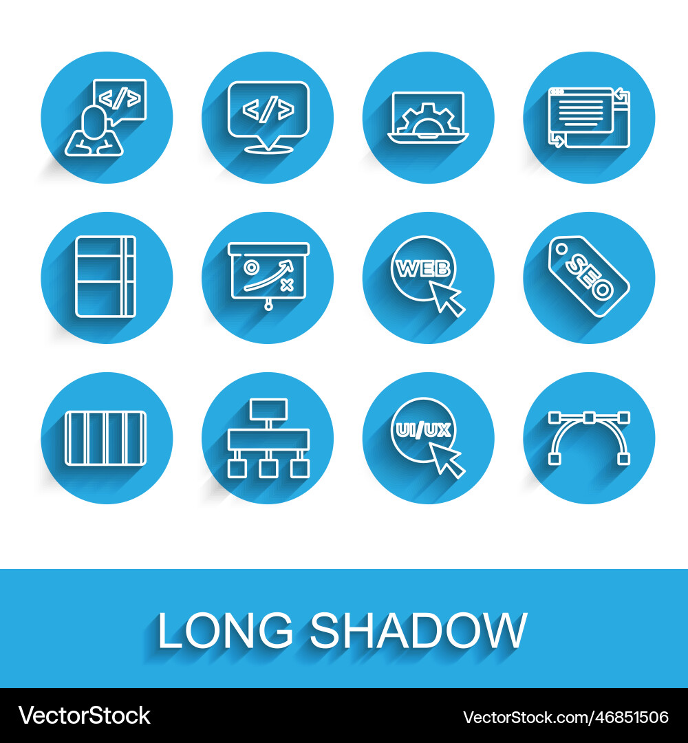 Set line color palette guide site map front end Set line color palette guide site map front end vector image