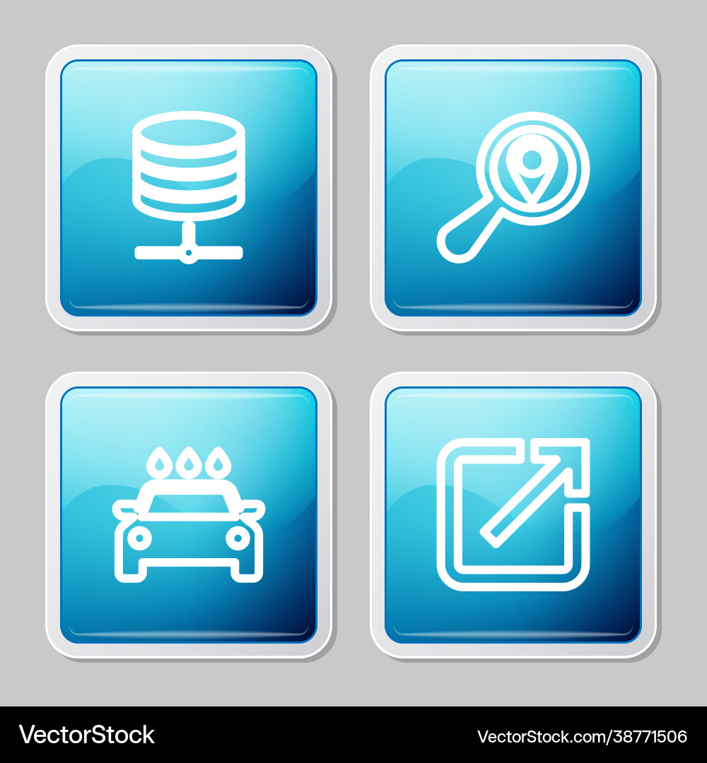 Set line server data web hosting search Set line server data web hosting search vector image
