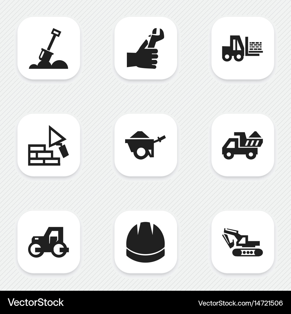 Set of 9 editable structure icons includes vector image
