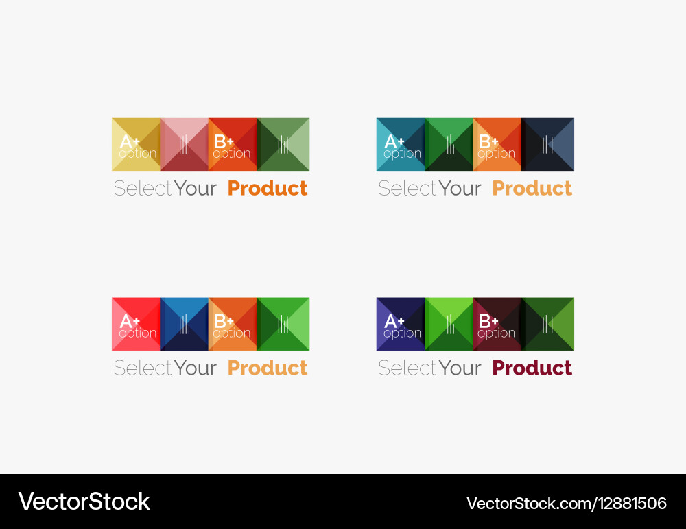 Set of abstract square interface menu navigation Vector Image