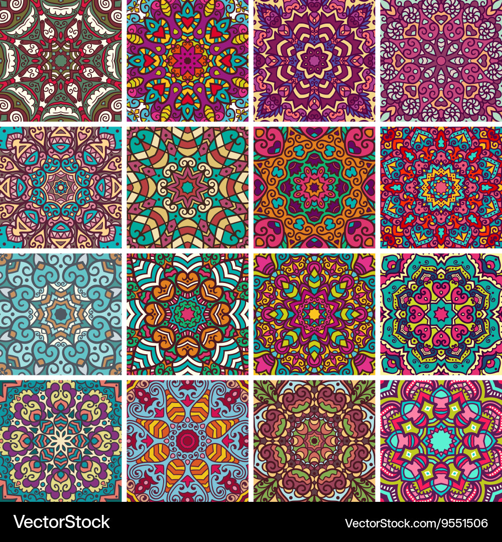 Set of ethnic patterns vector image