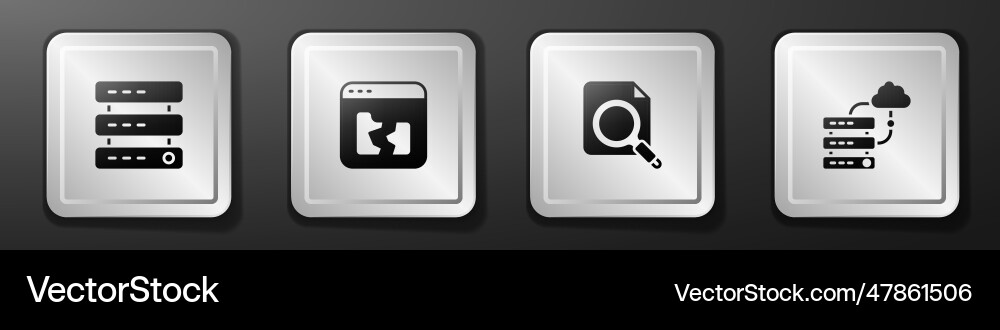 Set server data web hosting broken file search Set server data web hosting broken file search vector image