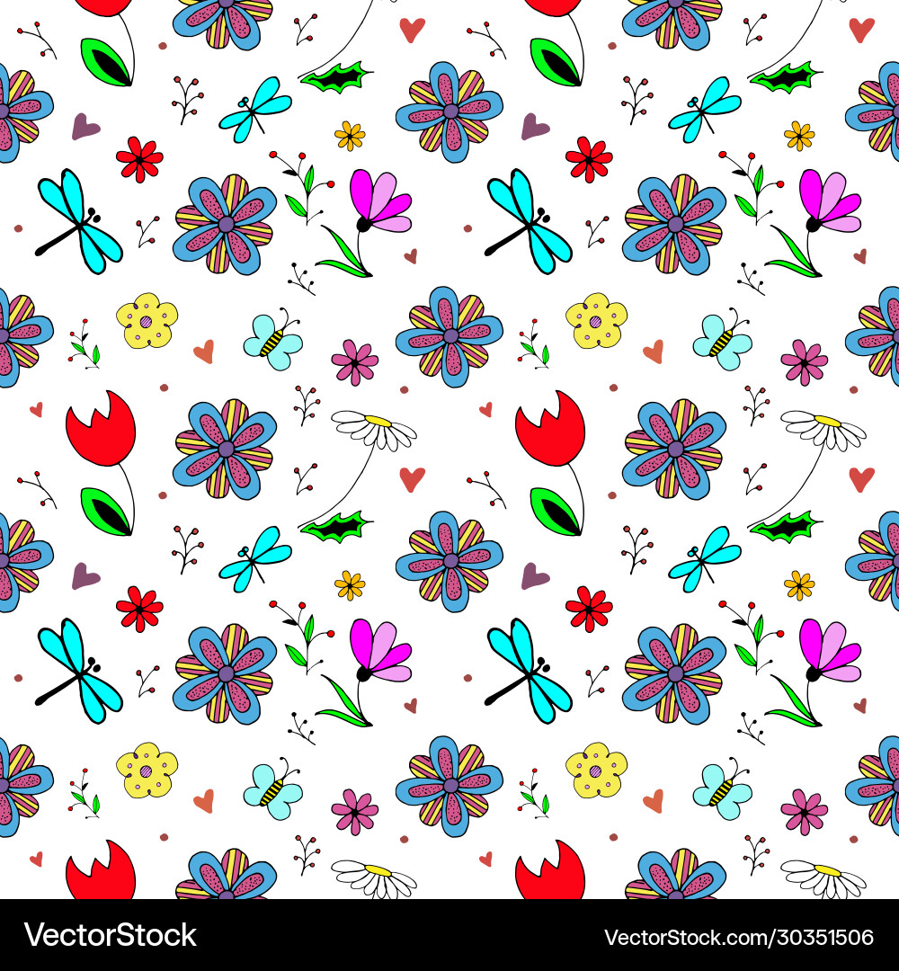 Spring pattern seamless backdrop simple Vector Image
