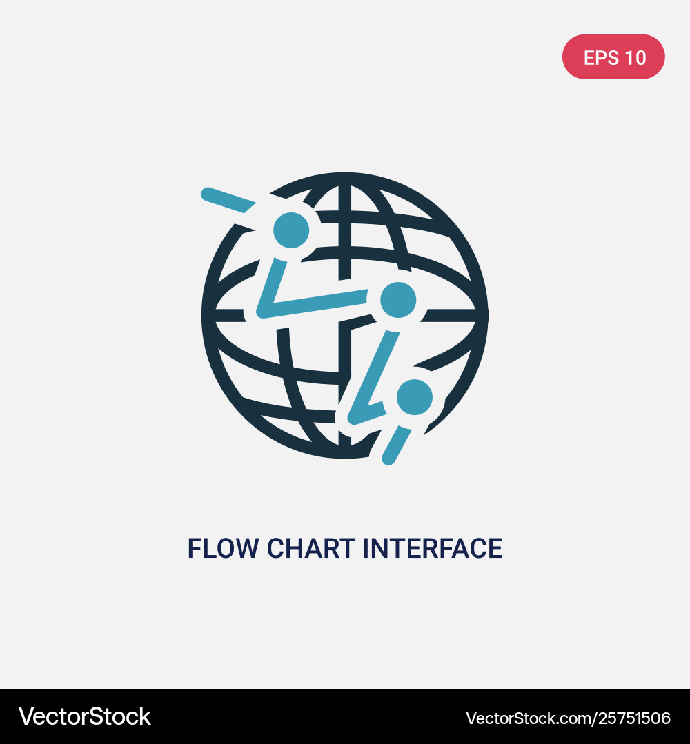 Two color flow chart interface icon from user Two color flow chart interface icon from user vector image