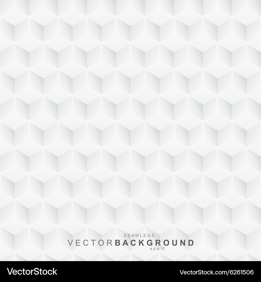 White Geometric Texture - Seamless Cube Pattern vector image