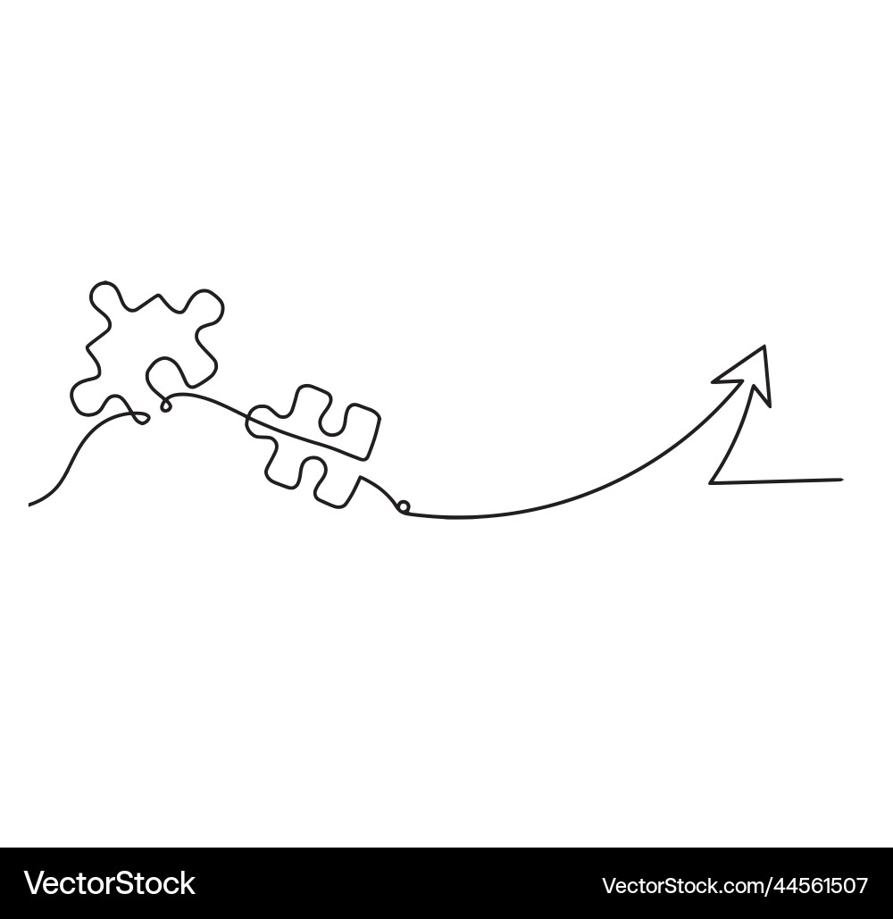 Abstract jigsaw puzzle with direction as line vector image