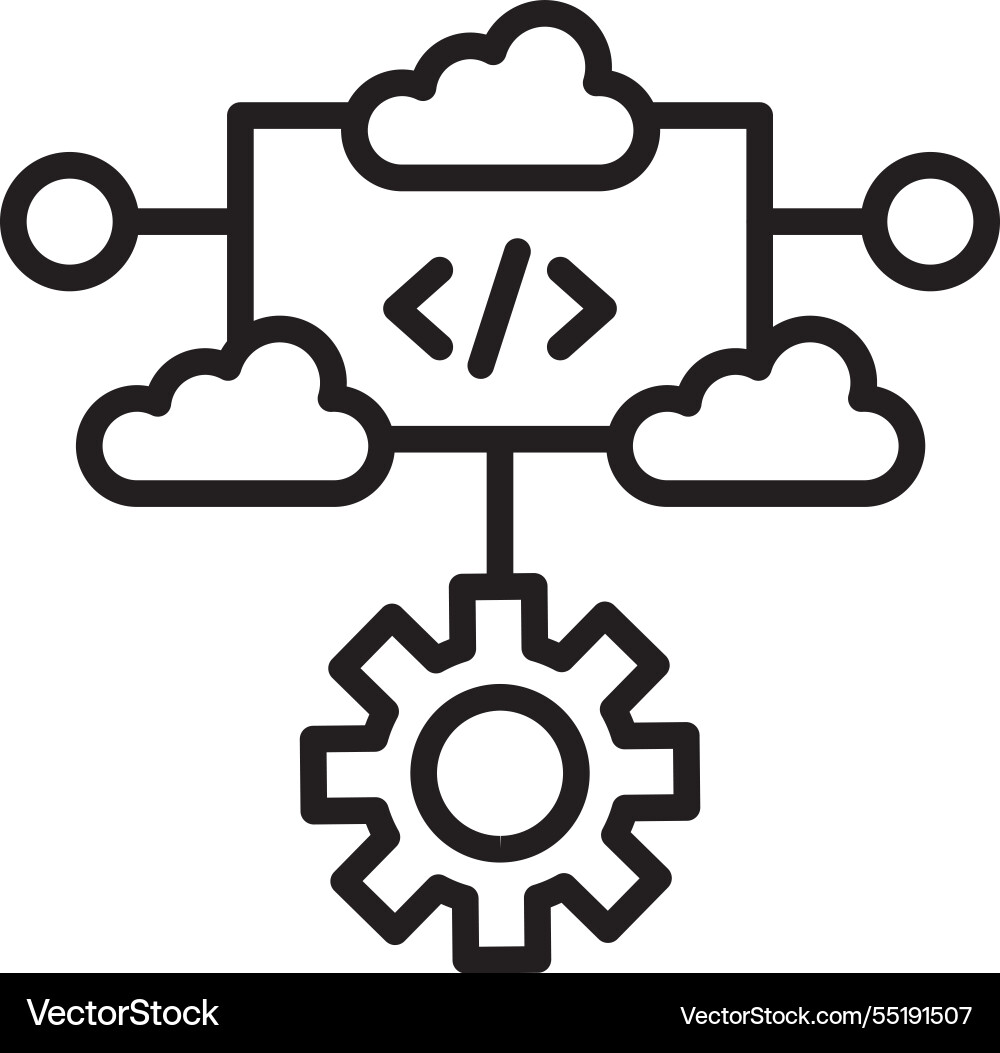 Algorithm line icon design vector image