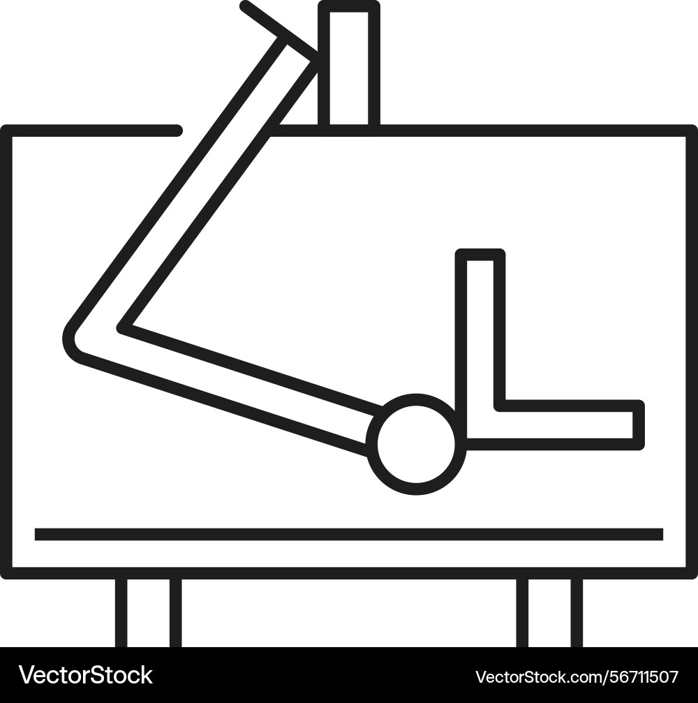 An icon of engineering design table with tools An icon of engineering design table with tools vector image
