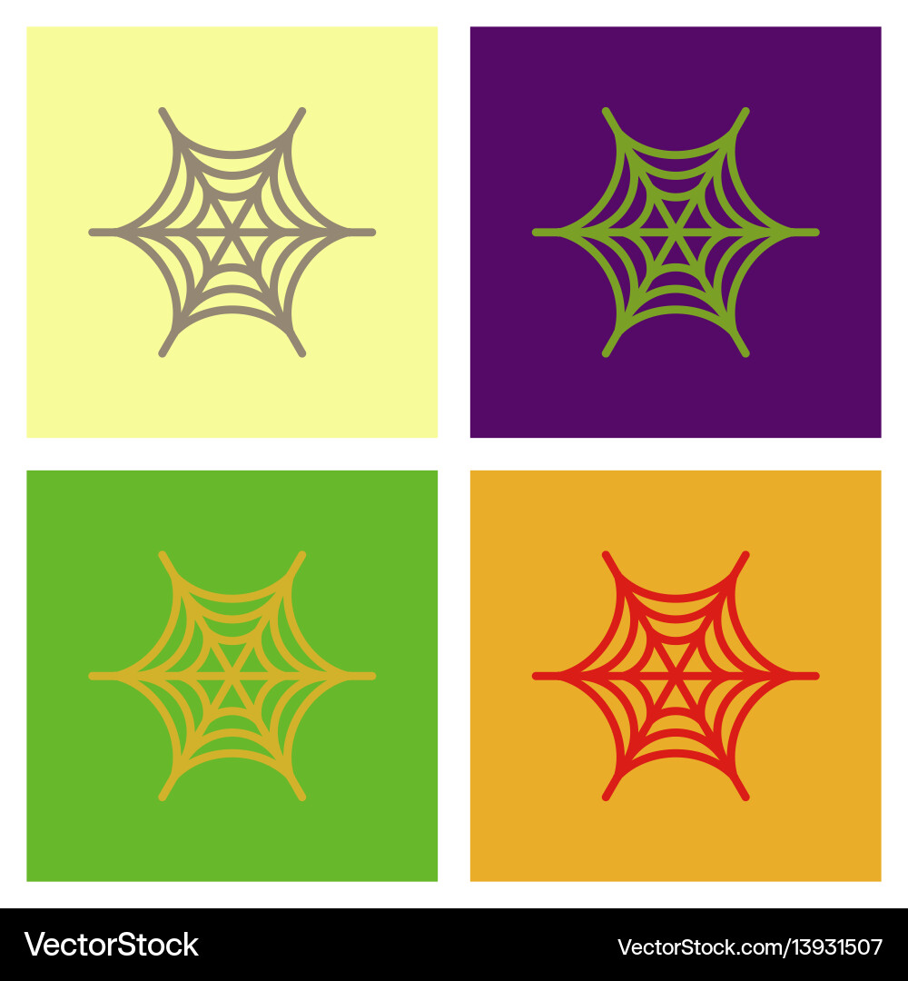 Assembly flat icons spider web vector image